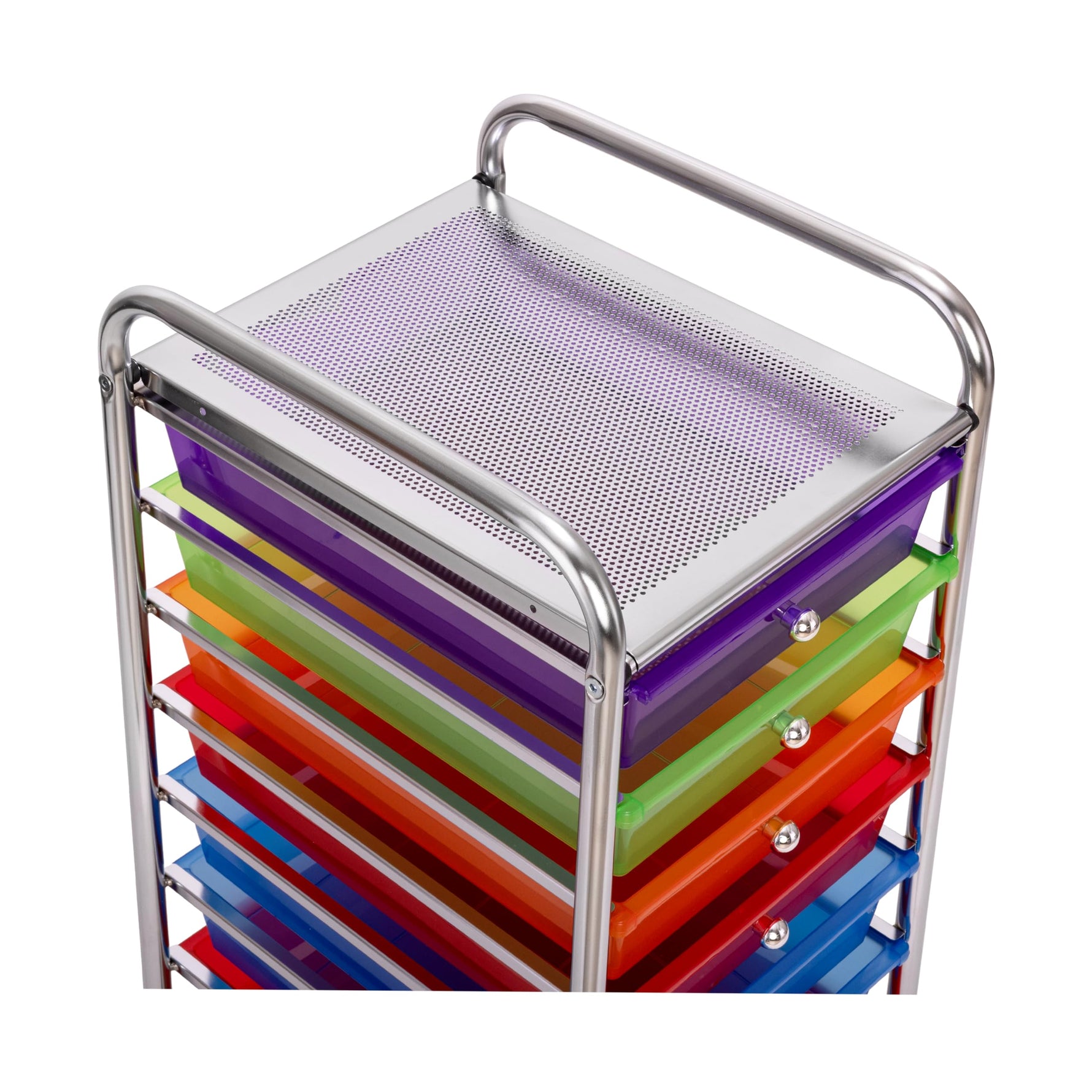 Seville Classics Rolling Utility Organizer Storage Cart , for Home Office, School, Classroom, Scrapbook, Hobby, Craft, 15 Drawer, Black