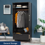 Sauder 411802 HomePlus Wardrobe/Storage Cabinet, L: 28.98" x W: 20.95" x H: 71.18", Sienna Oak finish