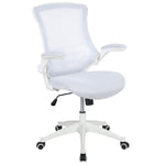 Flash Furniture Kelista Mid-Back Swivel Office Chair with Adjustable Seat Height, Ergonomic Mesh Desk Chair with Flip-Up Armrests, Black