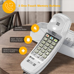 AT&T 210 Basic Trimline Corded Phone, No AC Power Required, Wall-Mountable, White