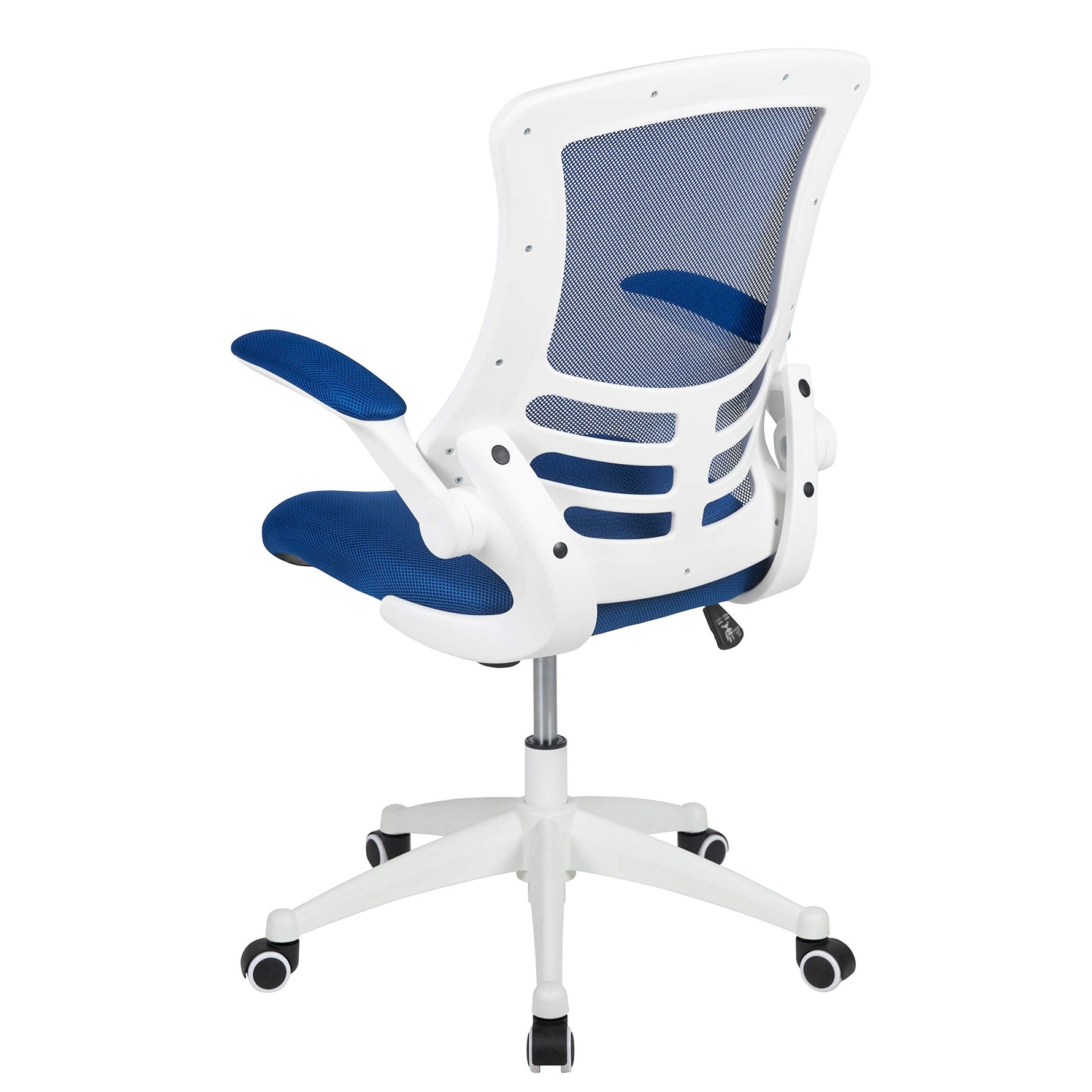 Flash Furniture Kelista Mid-Back Swivel Office Chair with Adjustable Seat Height, Ergonomic Mesh Desk Chair with Flip-Up Armrests, Black