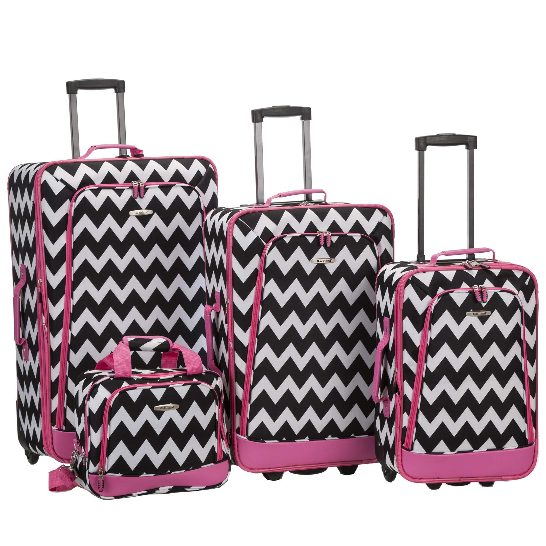 Rockland Fashion Softside 2 Piece Luggage Set, Expandable, (14" Tote/19" Upright), Purple
