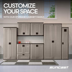 Suncast 36" Resin Base Garage Storage Cabinet, Platinum, Made in the USA