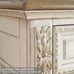 Signature Design by Ashley Realyn French Country 5 Drawer Chest, Tipover Restraint Device, 2-tone Finish, Wood, 40.13" W x 18.13" D x 58.13" H, Chipped White