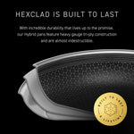 HexClad Hybrid Nonstick 12-Inch Frying Pan with Tempered Glass Lid, Stay-Cool Handle, Dishwasher-Friendly, Oven-Safe Up to 900°F, Induction Ready, Compatible with All Cooktops