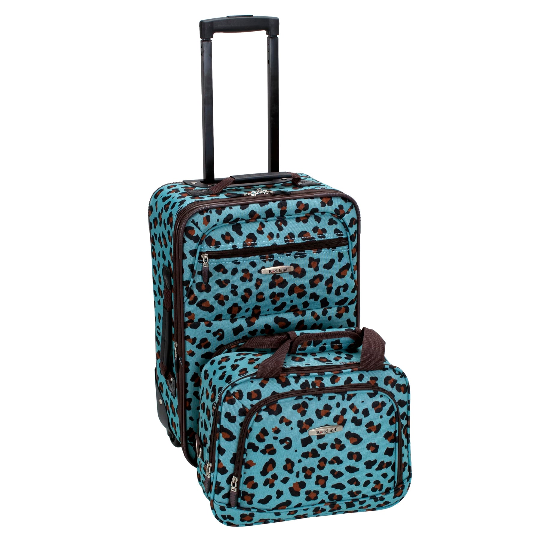 Rockland Fashion Softside 2 Piece Luggage Set, Expandable, (14" Tote/19" Upright), Purple