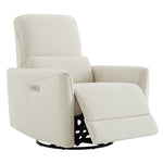 CHITA Power Recliner Chair Swivel Glider, FSC Certified Upholstered Living Room Nursery Reclining Sofa Chair with Lumbar Support, Linen