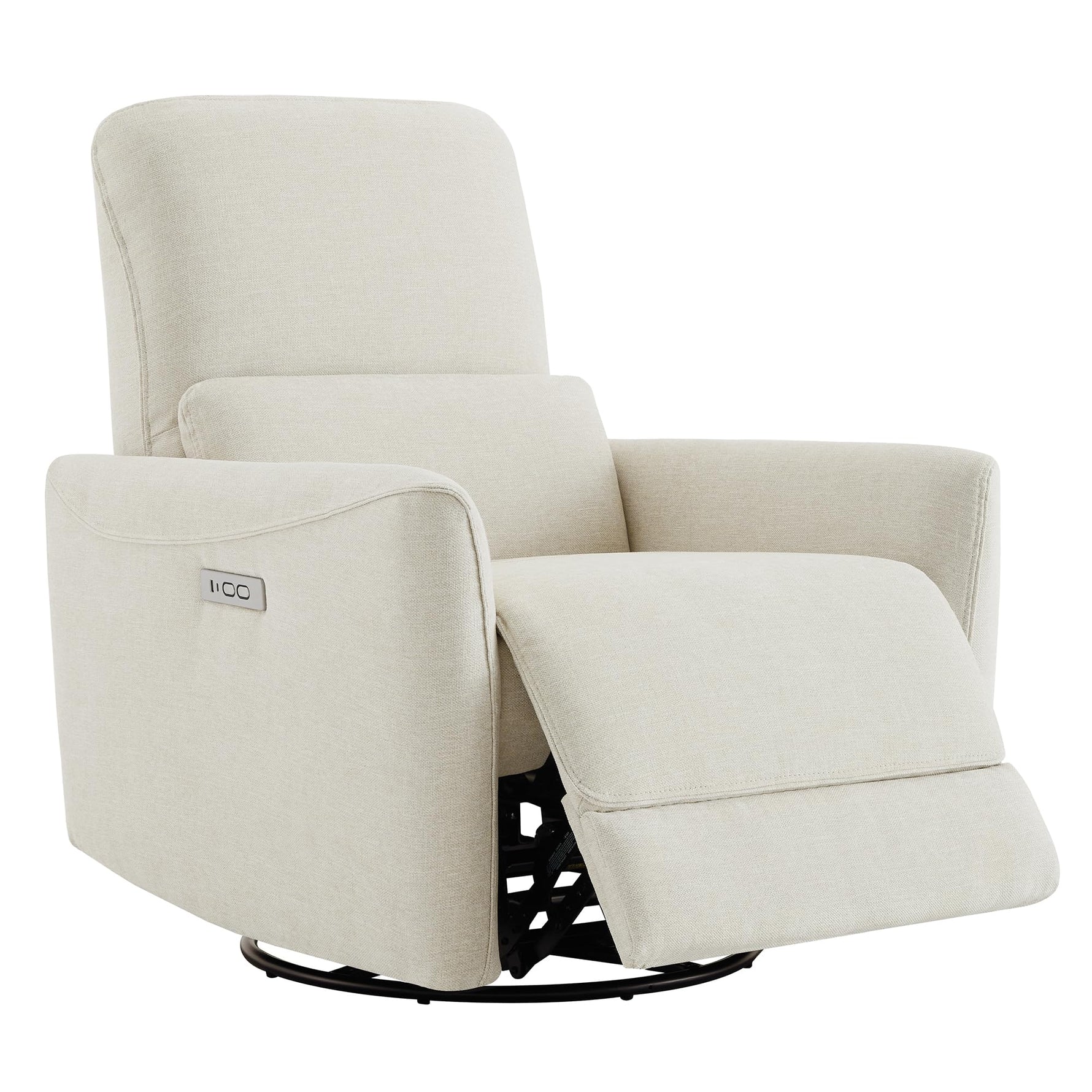 CHITA Power Recliner Chair Swivel Glider, FSC Certified Upholstered Living Room Nursery Reclining Sofa Chair with Lumbar Support, Linen