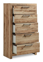 Signature Design by Ashley Cayboni Vintage 5 Drawer Wide Chest with Safety Stop for Bedroom, White