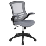 Flash Furniture Kelista Mid-Back Swivel Office Chair with Adjustable Seat Height, Ergonomic Mesh Desk Chair with Flip-Up Armrests, Black