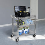 Seville Classics UltraDurable NSF Commercial Heavy Duty Metal Rolling Utility Cart, w/ Steel Shelves, Handle Bar for Restaurant, Garage, Warehouse, Kitchen, Office, Top Shelf (36"W x 18"D)