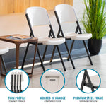 LIFETIME 42803 Commercial Grade Folding Chairs, 4 Pack, Almond