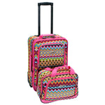 Rockland Fashion Softside 2 Piece Luggage Set, Expandable, (14" Tote/19" Upright), Purple