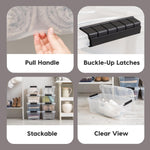 IRIS USA 6-Pack 6 Quart Storage Bins with Lids | Transparent design makes contents easy to find. Ideal for shoes, photos, documents, and small essentials. Nestable design