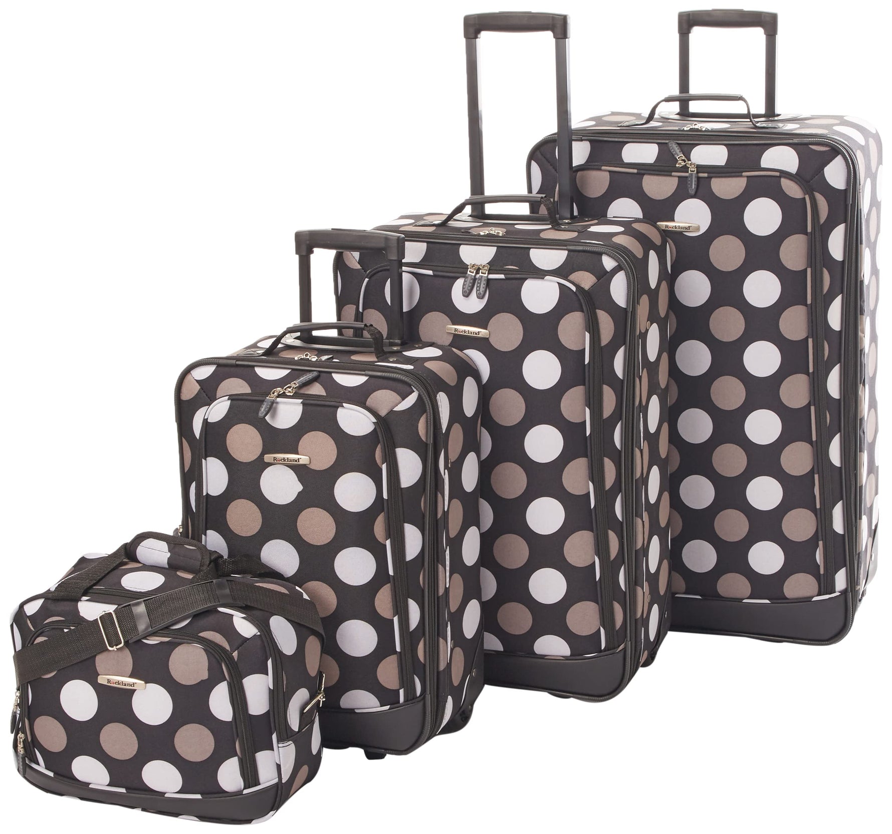 Rockland Fashion Softside 2 Piece Luggage Set, Expandable, (14" Tote/19" Upright), Purple
