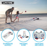 Lifetime Heavy Duty Cornhole, Ladder Golf Game and Table Combo Set