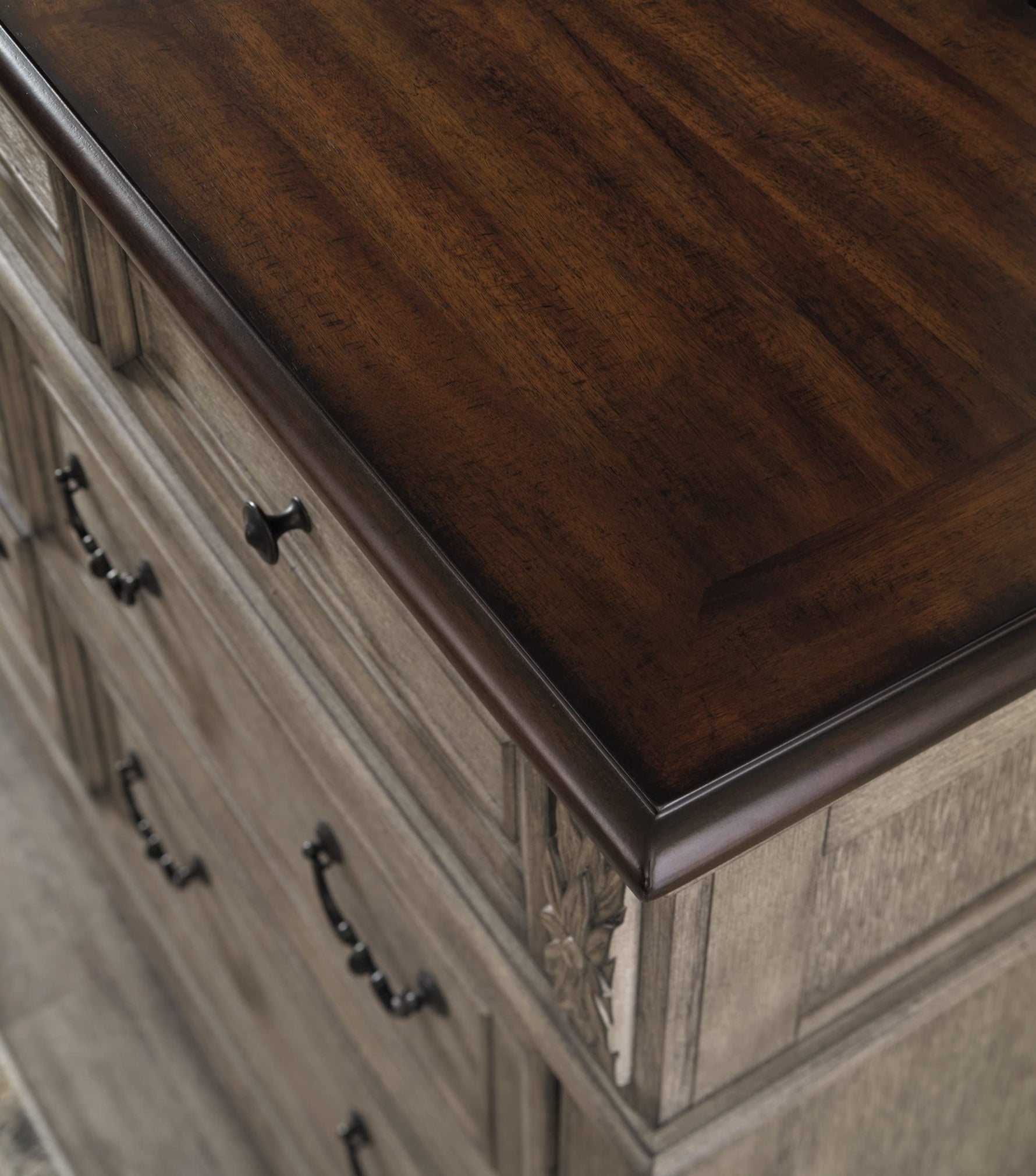 Signature Design By Ashley Realyn French Country Youth 6 Drawer Dresser, Chipped White & Brown
