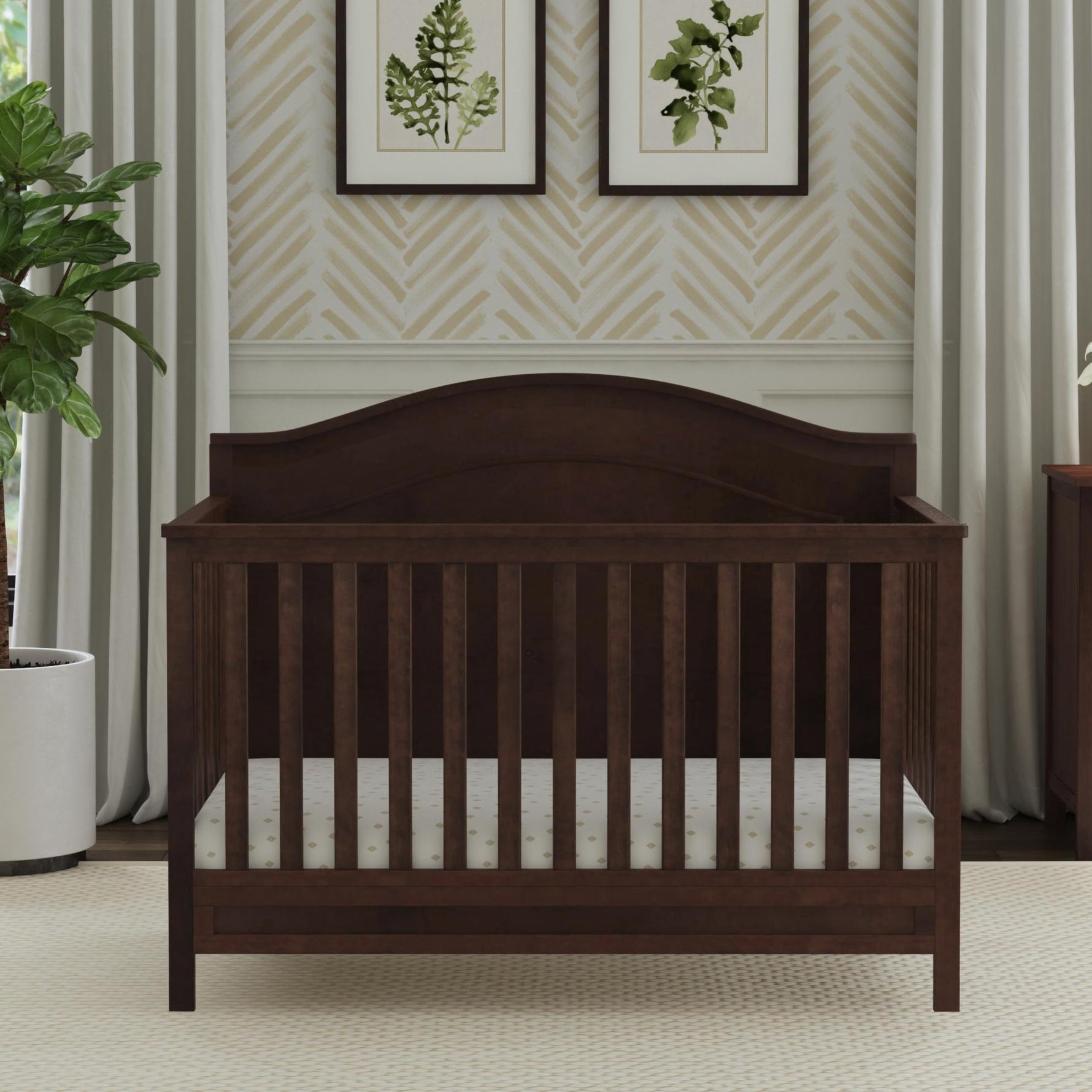 Davinci Charlie 4-in-1 Convertible Crib - GREENGUARD Gold Certified - Converts from Baby Crib to Toddler Bed, Daybed, and Full-Size Bed Effortlessly - 4 Adjustable Heights - Wooden White Baby Bed