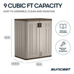 Suncast 36" Resin Base Garage Storage Cabinet, Platinum, Made in the USA