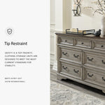 Signature Design By Ashley Realyn French Country Youth 6 Drawer Dresser, Chipped White & Brown