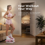 Sunny Health & Fitness Mini Steppers with Digital Monitor and Resistance Bands, Compact Low-Impact Cardio Machines for Home Workouts