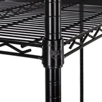 UltraDurable 5-Tier NSF Steel Wire Shelving, 48"W x 24"D x 76"H, Black | Heavy-duty commercial-grade solid steel wire storage rack featuring 800 pounds per shelf weight capacity
