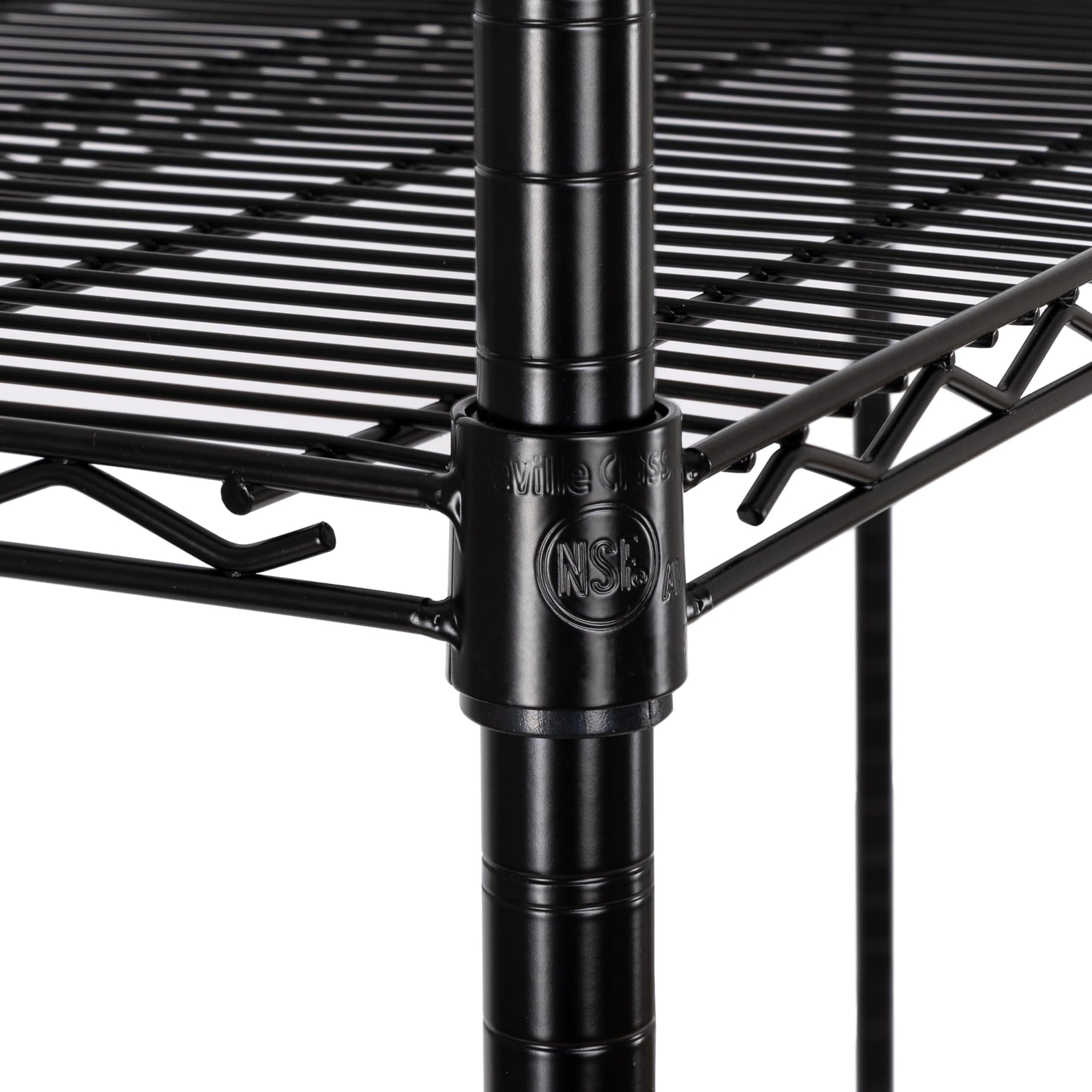 UltraDurable 5-Tier NSF Steel Wire Shelving, 48"W x 24"D x 76"H, Black | Heavy-duty commercial-grade solid steel wire storage rack featuring 800 pounds per shelf weight capacity