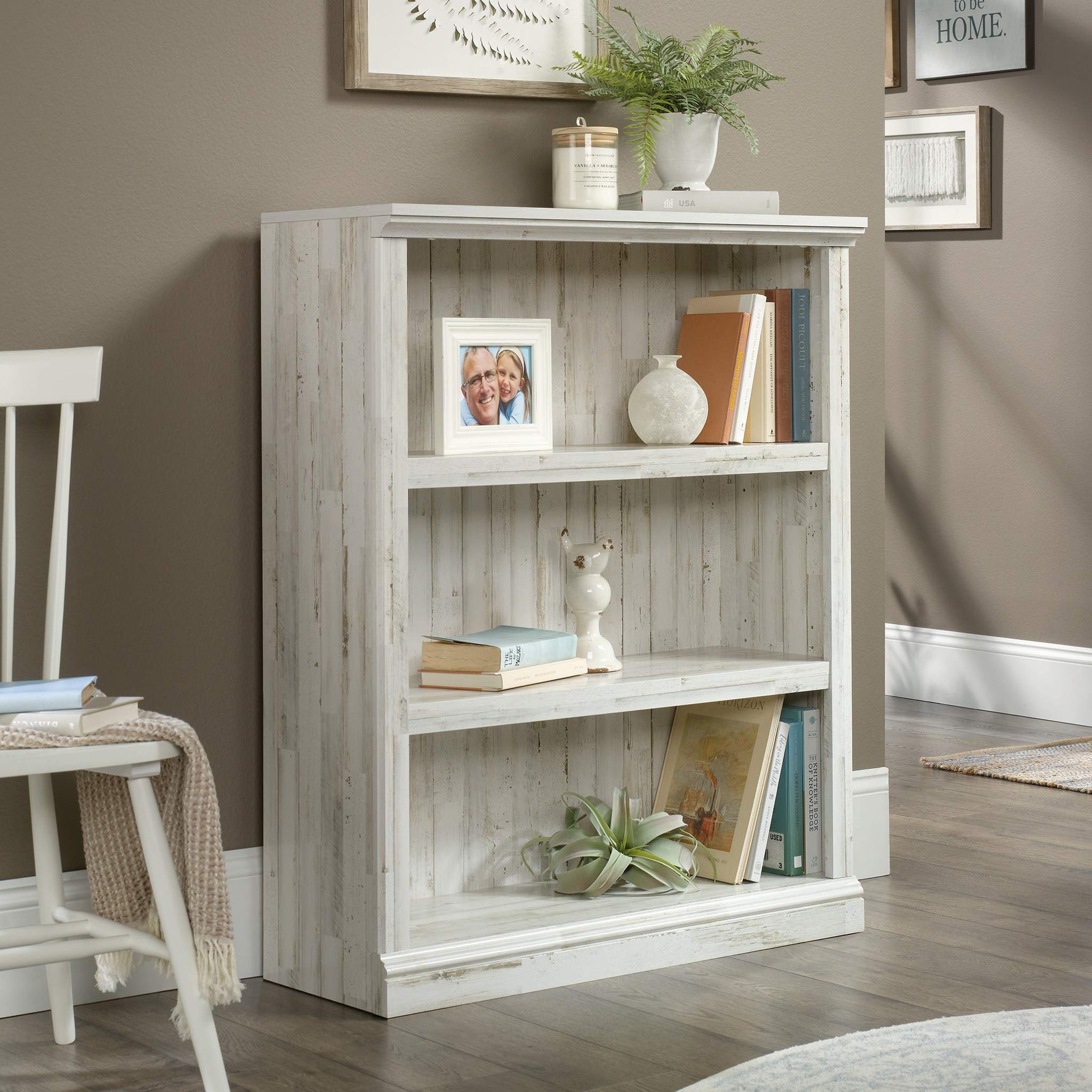 Sauder Miscellaneous Storage 3-Shelf Bookcase/ Book shelf, Oiled Oak finish