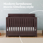 Graco Hadley 5-in-1 Convertible Crib with Drawer – GREENGUARD Gold Certified, Fits Standard Crib Mattress, Converts to Toddler Bed, Daybed and Full Bed, 4 Adjustable Mattress Heights (White)