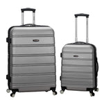 Rockland Melbourne Hardside Expandable Spinner Wheel Luggage, Checked Large 28", Black
