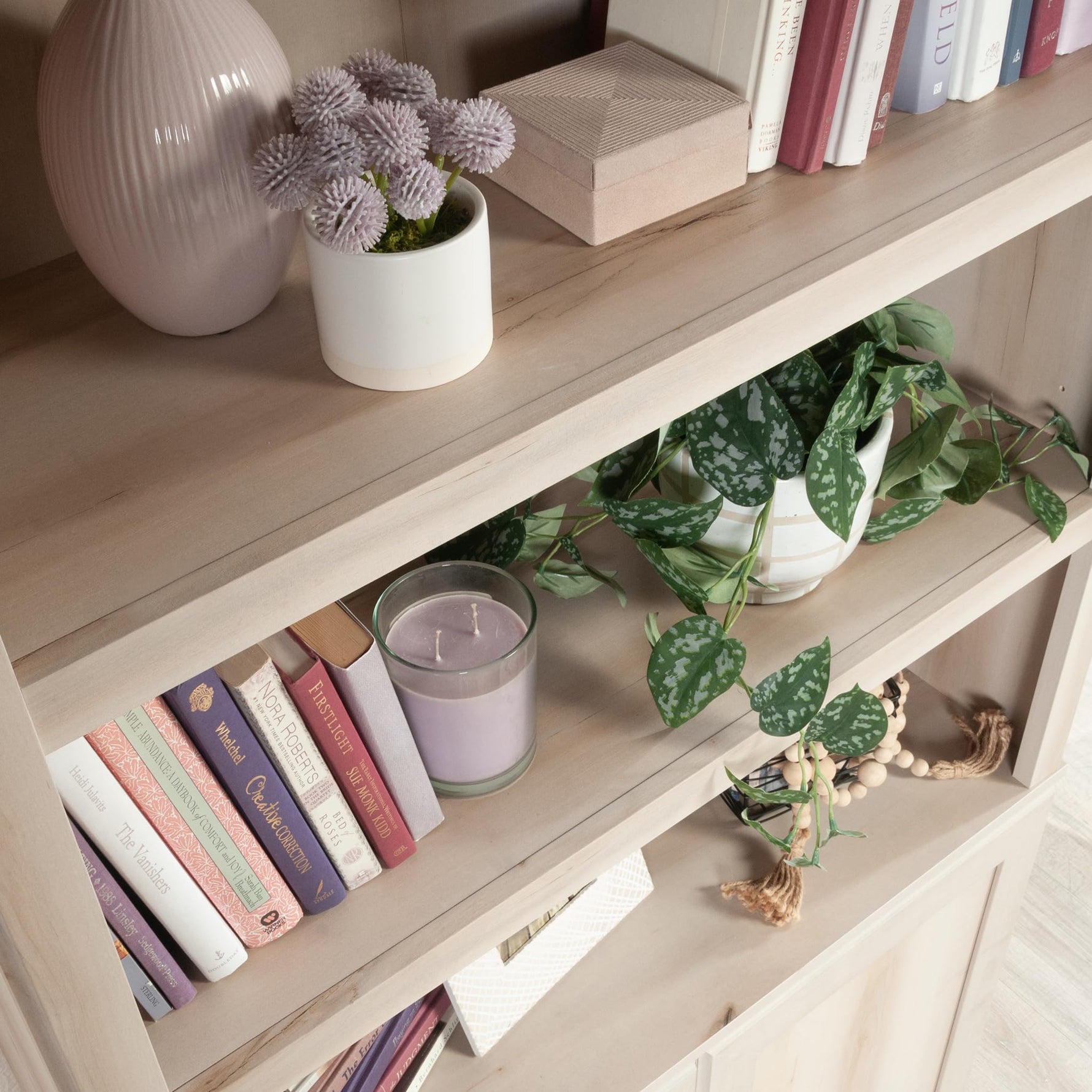 Sauder Miscellaneous Storage 5-Shelf/Book Shelf 2-Door Bookcase, Glacier Oak Finish