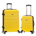 Rockland Melbourne Hardside Expandable Spinner Wheel Luggage, Checked Large 28", Black