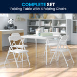 Flash Furniture Mindy Kids 5-Piece set Folding Square Table and Chairs Set for Daycare and Classrooms, Children's Activity Table and Chairs Set, Multicolor