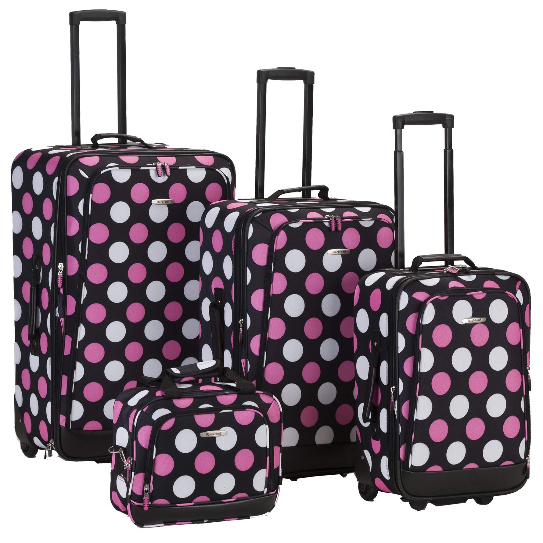 Rockland Fashion Softside 2 Piece Luggage Set, Expandable, (14" Tote/19" Upright), Purple
