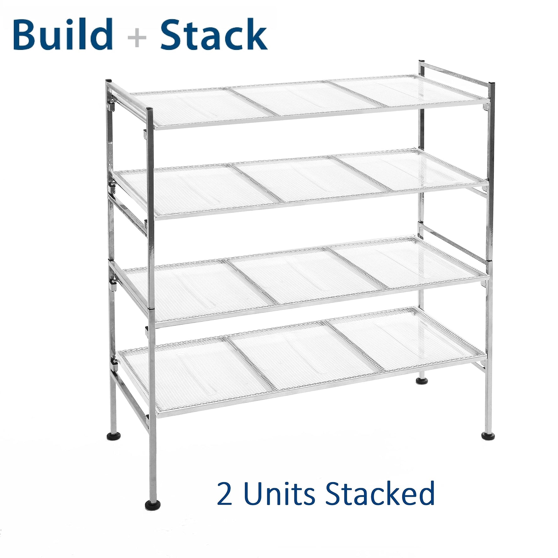 3-Tier Stackable 1" Slat Steel Frame Shoe Rack, 27.25"W x 12.75"D, Espresso | Interlocking modular design maximizes storage while the sturdy steel frame holds up to 12 pairs of shoes (Patented Design)