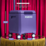 Igloo Tag Along 360 Spinner Cooler | 20 Quart Rolling Ice Chest | Dusted Grape