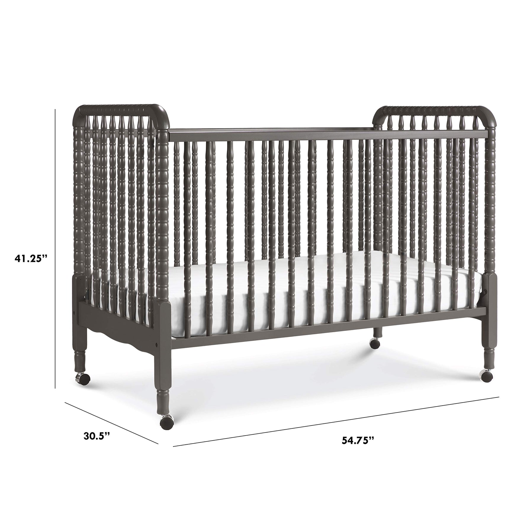 daVinci Jenny Lind 3-in-1 Baby Crib Convertible to Toddler Bed, Daybed - Easy to Assemble - GREENGUARD Gold Certified - 4 Adjustable Mattress Heights, Conversion Kit Sold Separately - White