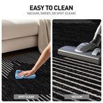 Rugshop Bohemian Stripe Stain Resistant Carpet High Traffic for Hallway Entryway Living Room Kitchen Bedroom Laundry Runner Rug 2' x 7' Black