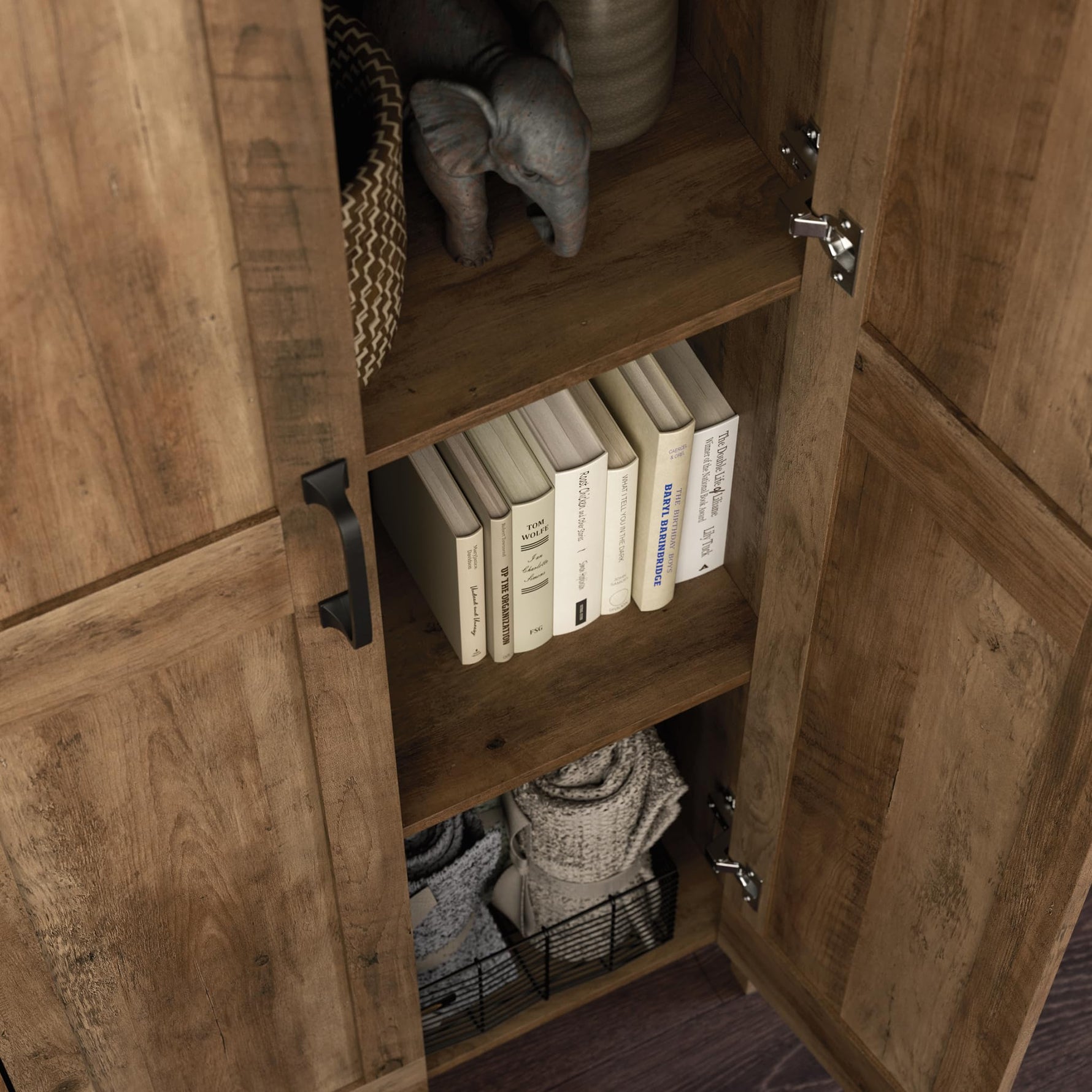 Sauder Miscellaneous Storage, Two-Door Storage Cabinet, in Spring Maple Finish