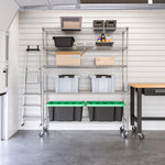 UltraDurable 5-Tier NSF Steel Wire Shelving, 48"W x 24"D x 76"H, Black | Heavy-duty commercial-grade solid steel wire storage rack featuring 800 pounds per shelf weight capacity