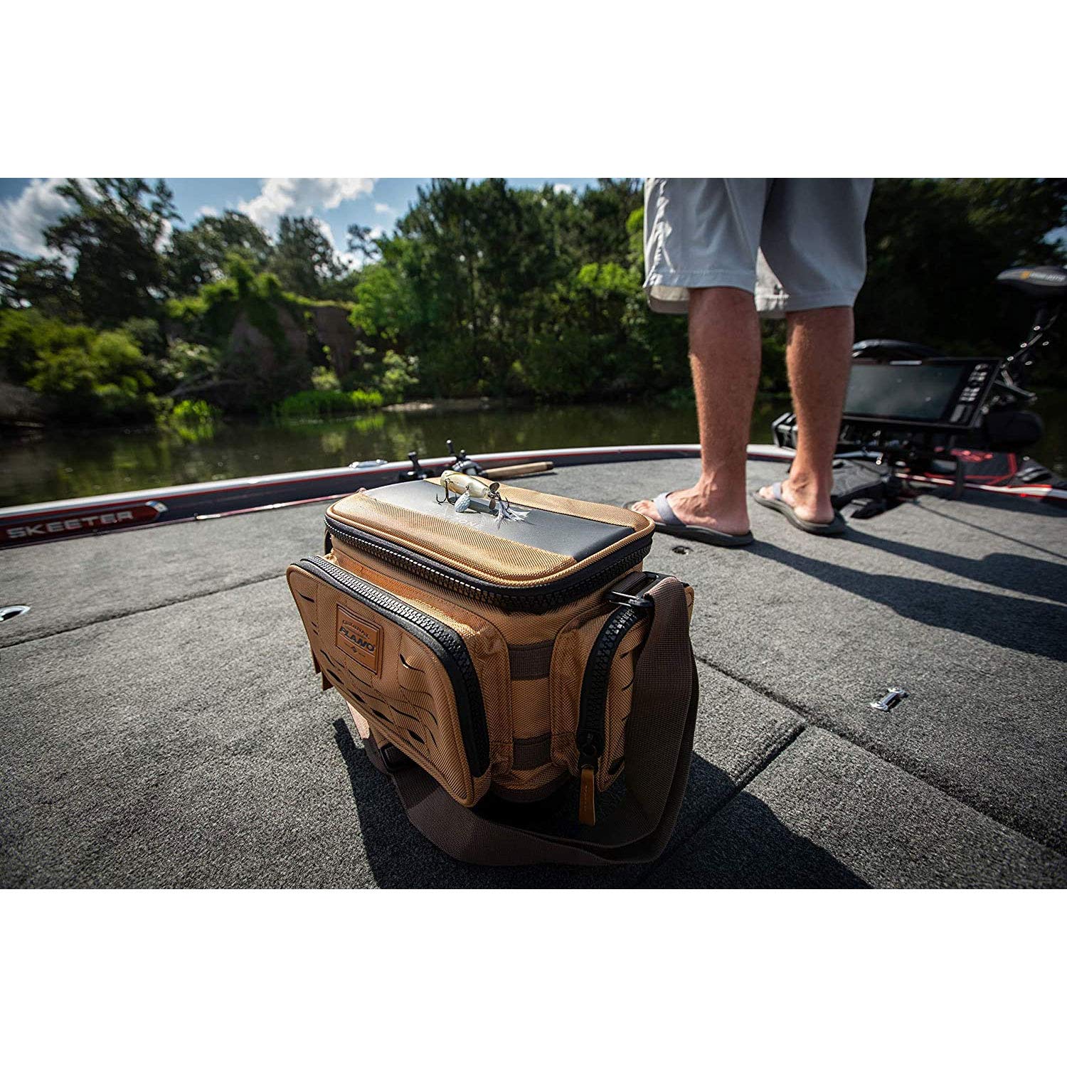 Plano Guide Series 3500 Tackle Bag, Beige, Includes 5 3500 Stowaway Organization Boxes, Premium Soft Fishing Tackle Storage, Waterproof & Non-Skid Base