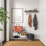 3-Tier Stackable 1" Slat Steel Frame Shoe Rack, 27.25"W x 12.75"D, Espresso | Interlocking modular design maximizes storage while the sturdy steel frame holds up to 12 pairs of shoes (Patented Design)