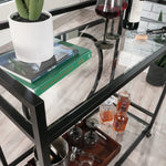 Sauder International Lux Bar Cart, Black Finish