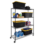 UltraDurable 5-Tier NSF Steel Wire Shelving, 48"W x 24"D x 76"H, Black | Heavy-duty commercial-grade solid steel wire storage rack featuring 800 pounds per shelf weight capacity