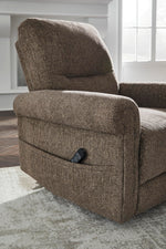 Signature Design by Ashley Skymaker Modern Faux Leather Manual Rocker Recliner with Track Arms, Dark Brown