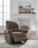 Signature Design by Ashley Skymaker Modern Faux Leather Manual Rocker Recliner with Track Arms, Dark Brown