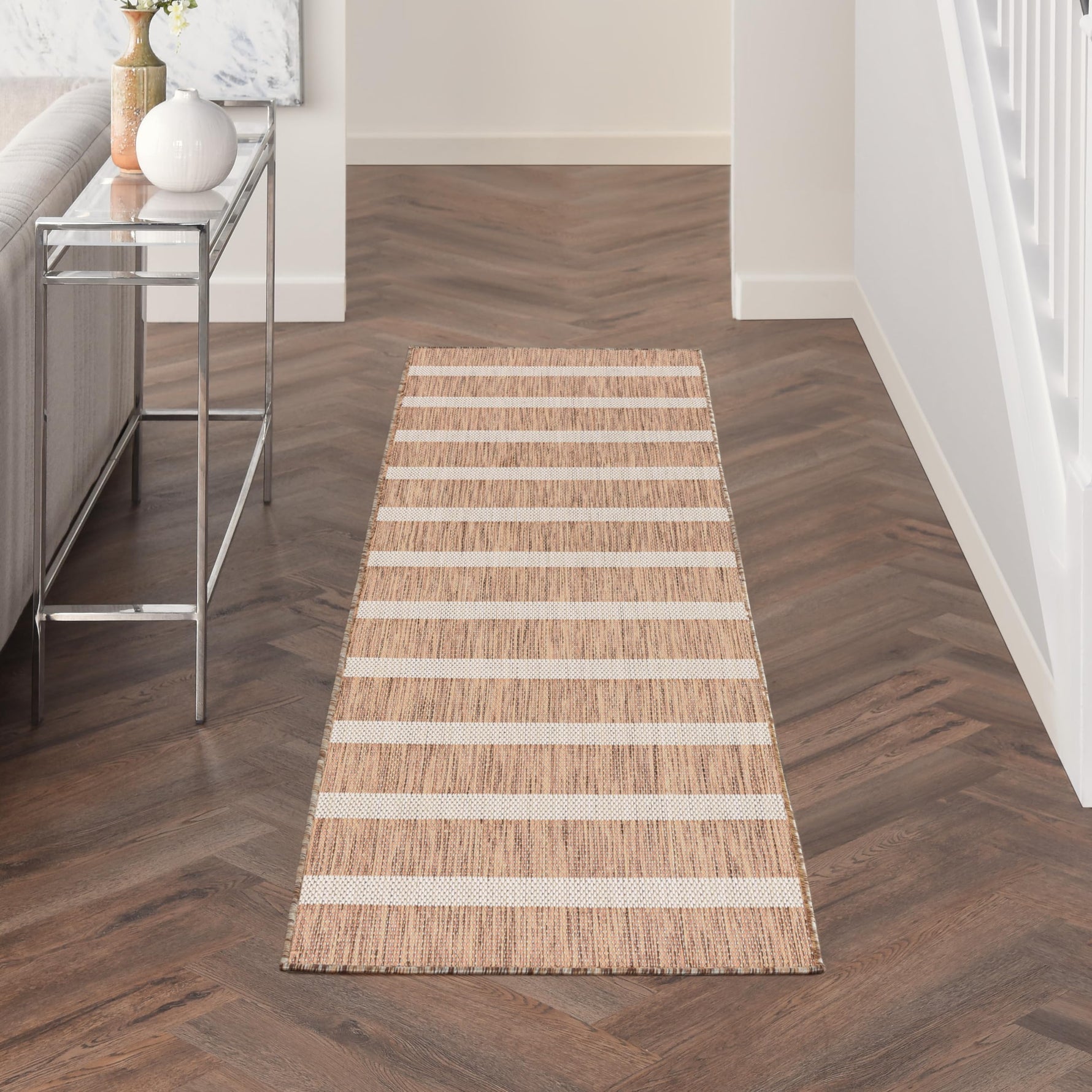 Nourison Home Positano Navy Ivory 8' x 10' Area Rug - Easy Clean, Non Shedding, Bed Room, Living Room, Dining Room, Kitchen (8' x 10')