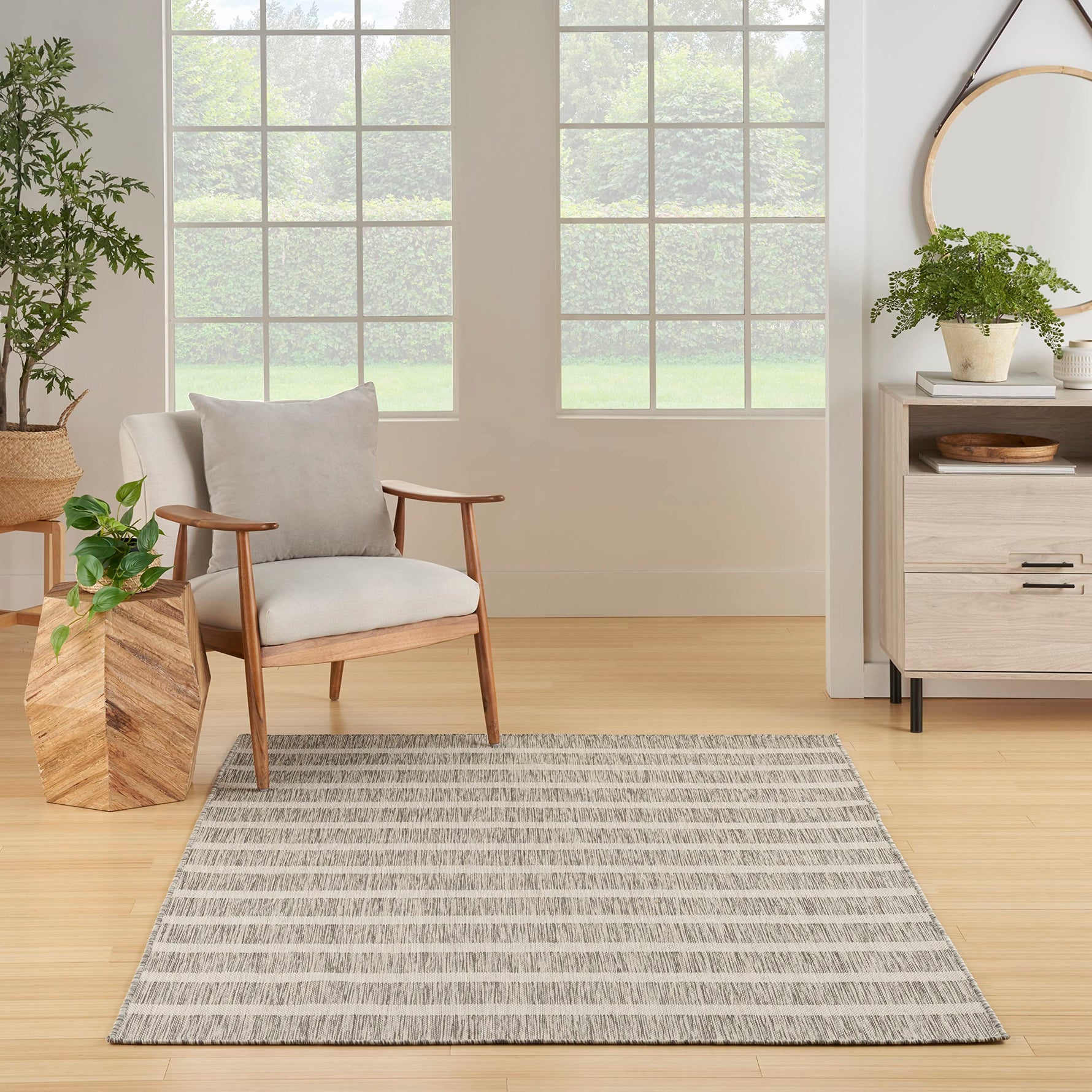 Nourison Home Positano Navy Ivory 8' x 10' Area Rug - Easy Clean, Non Shedding, Bed Room, Living Room, Dining Room, Kitchen (8' x 10')