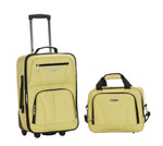 Rockland Fashion Softside 2 Piece Luggage Set, Expandable, (14" Tote/19" Upright), Purple