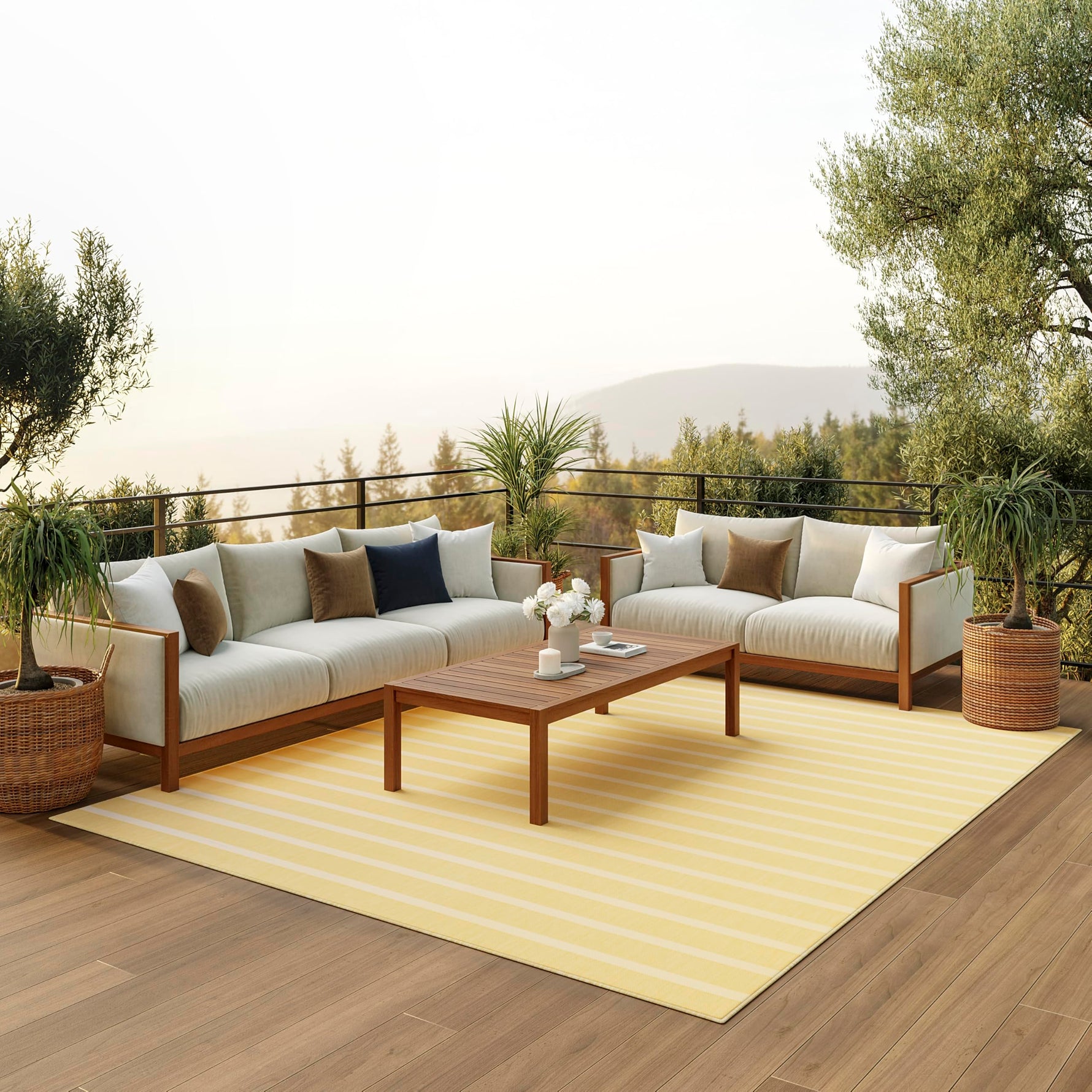 Nourison Home Positano Navy Ivory 8' x 10' Area Rug - Easy Clean, Non Shedding, Bed Room, Living Room, Dining Room, Kitchen (8' x 10')